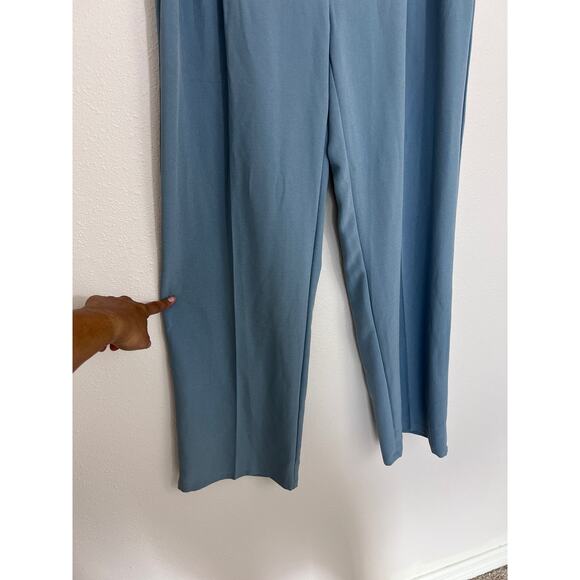 Shinestar Light Blue Pleated Wide Leg Trousers Pants NWT Size M - Picture 4 of 8